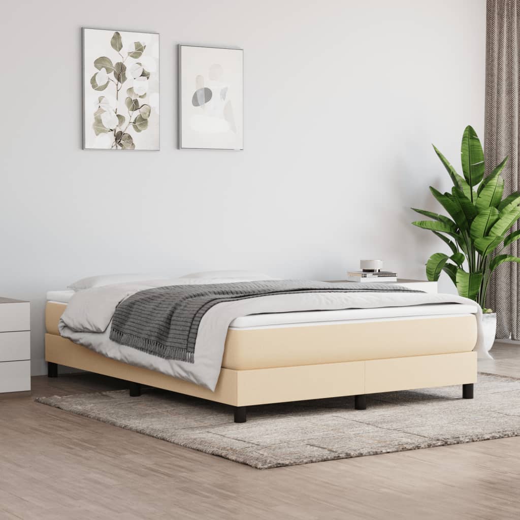 Giroletto a Molle con Materasso Crema 140x19 cm in Tessuto | homemem39