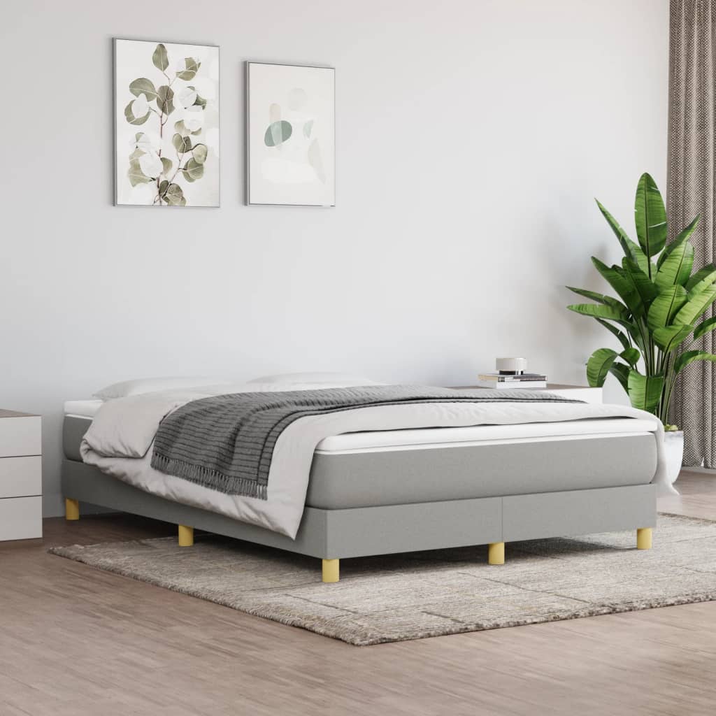 Giroletto a Molle con Materasso Grigio Chiaro 140x190cm Tessuto | homemem39