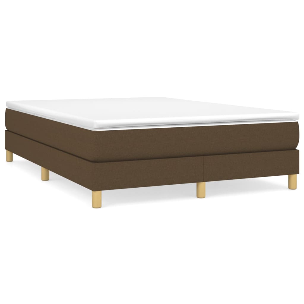 Giroletto a Molle con Materasso Marrone Scuro 140x190cm Tessuto | homemem39