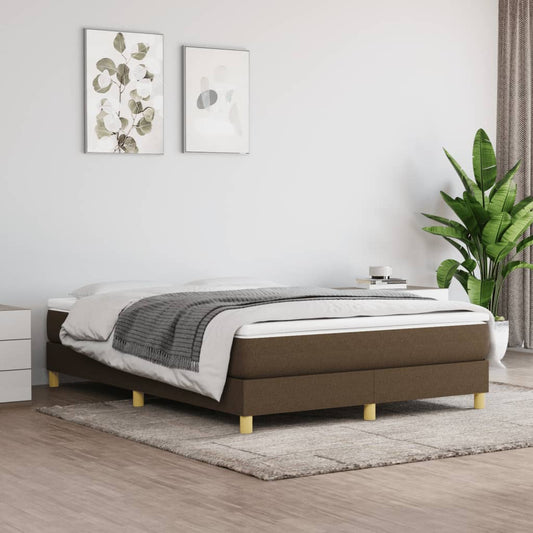 Giroletto a Molle con Materasso Marrone Scuro 140x190cm Tessuto | homemem39