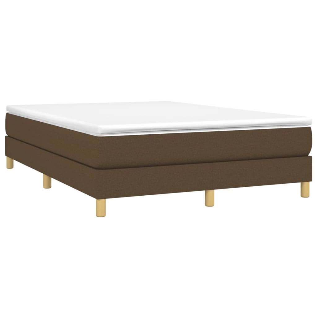 Giroletto a Molle con Materasso Marrone Scuro 140x200cm Tessuto | homemem39