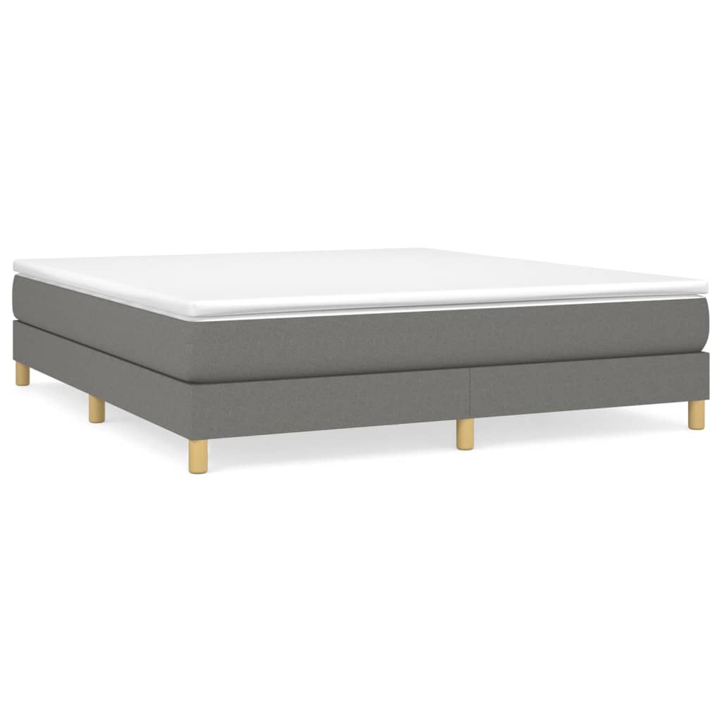 Giroletto a Molle con Materasso Grigio Scuro 160x200 cm Tessuto