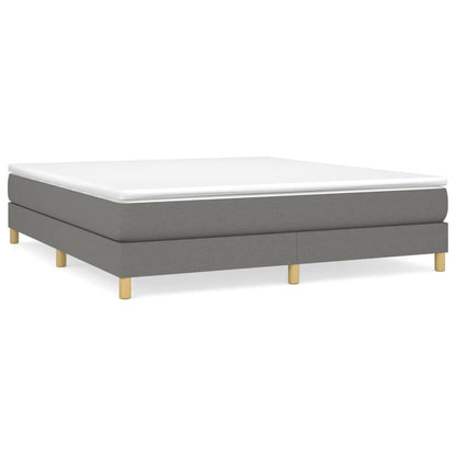 Giroletto a Molle con Materasso Grigio Scuro 160x200 cm Tessuto