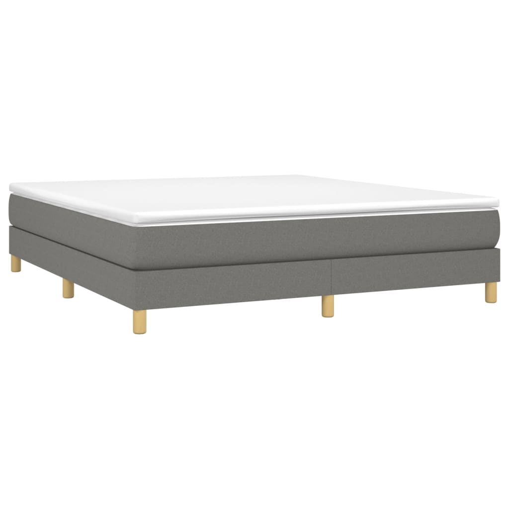 Giroletto a Molle con Materasso Grigio Scuro 160x200 cm Tessuto