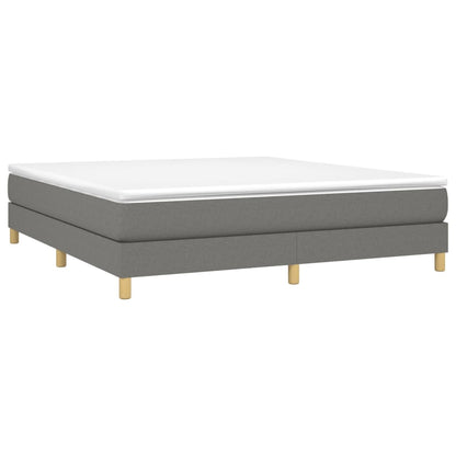 Giroletto a Molle con Materasso Grigio Scuro 160x200 cm Tessuto