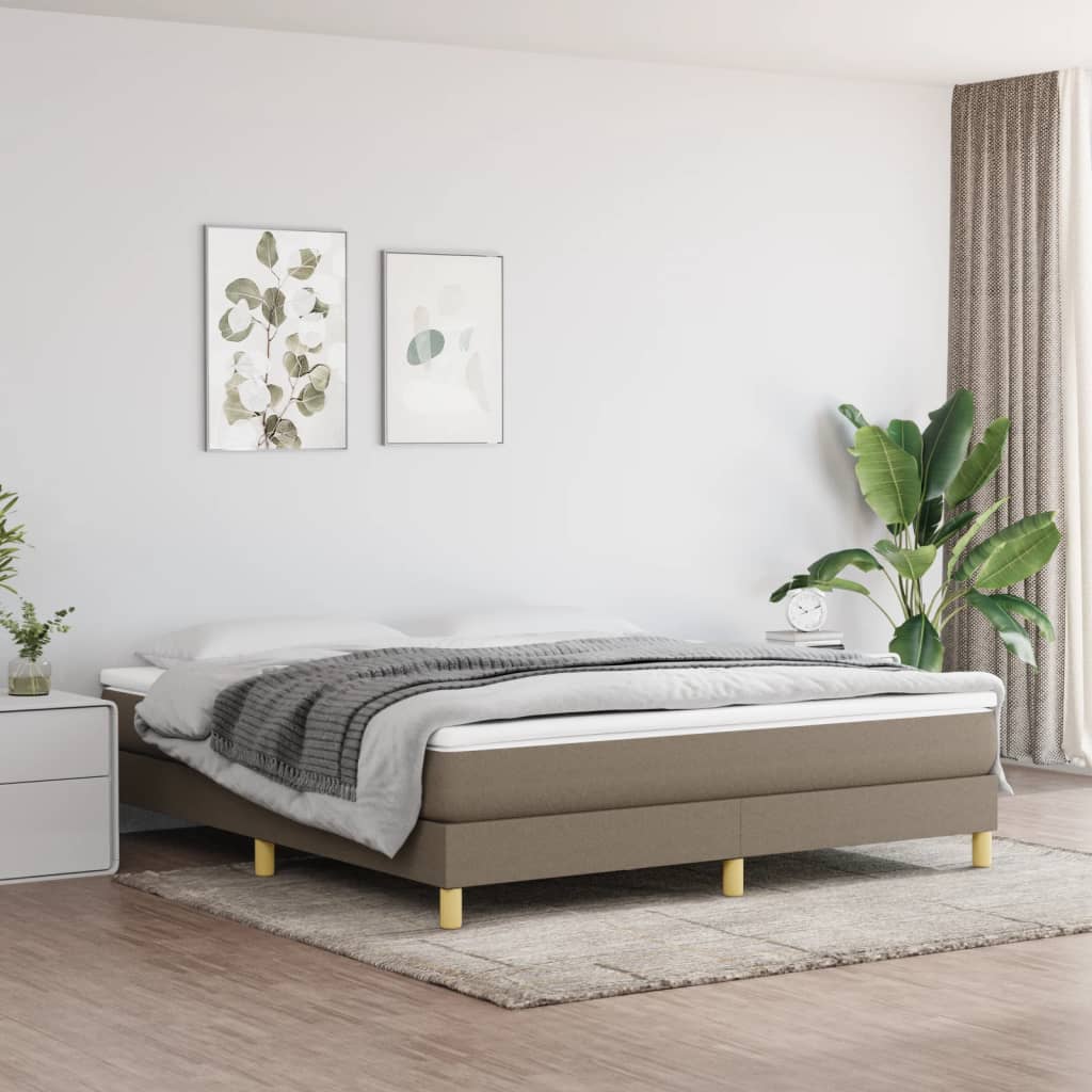 Giroletto a Molle con Materasso Tortora 180x200 cm in Tessuto | homemem39