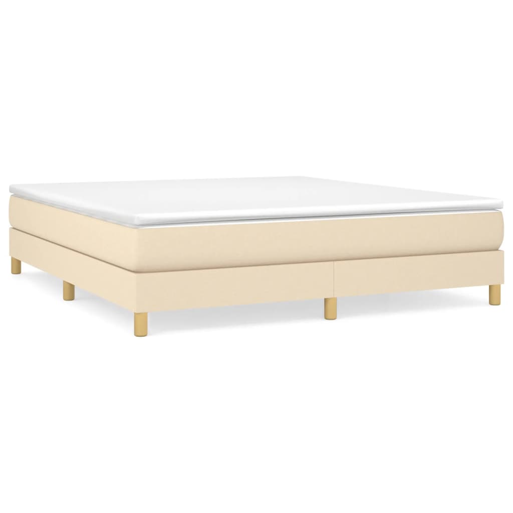 Giroletto a Molle con Materasso Crema 180x200 cm in Tessuto