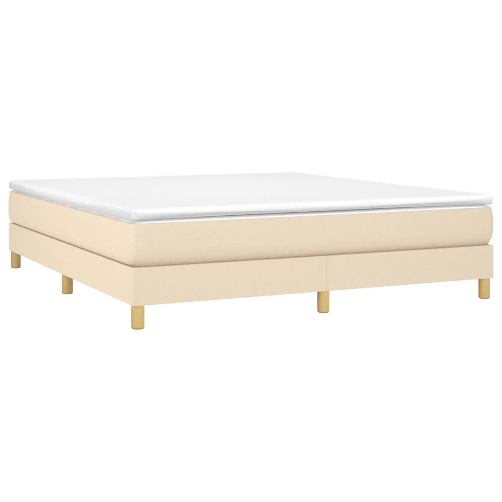 Giroletto a Molle con Materasso Crema 180x200 cm in Tessuto