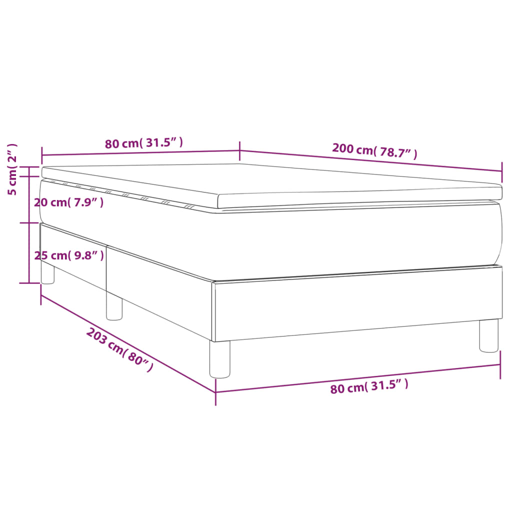 Giroletto a Molle con Materasso Crema 80x200 cm in Similpelle | homemem39