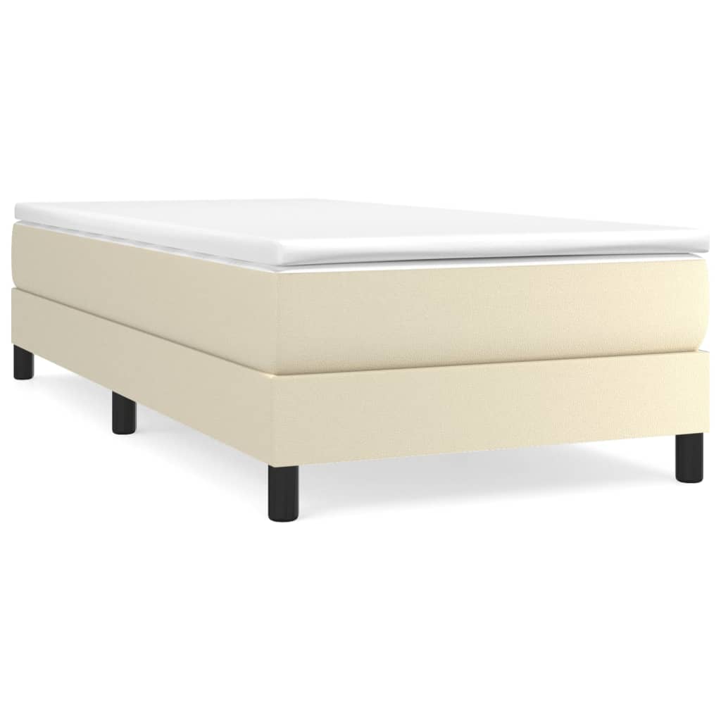 Giroletto a Molle con Materasso Crema 90x200 cm in Similpelle | homemem39