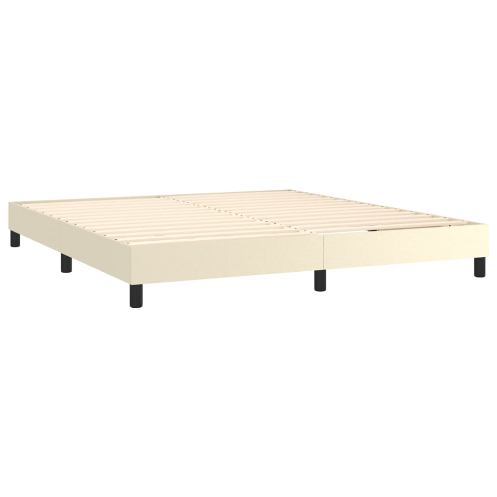 Giroletto a Molle con Materasso Crema 160x200 cm in Similpelle | homemem39