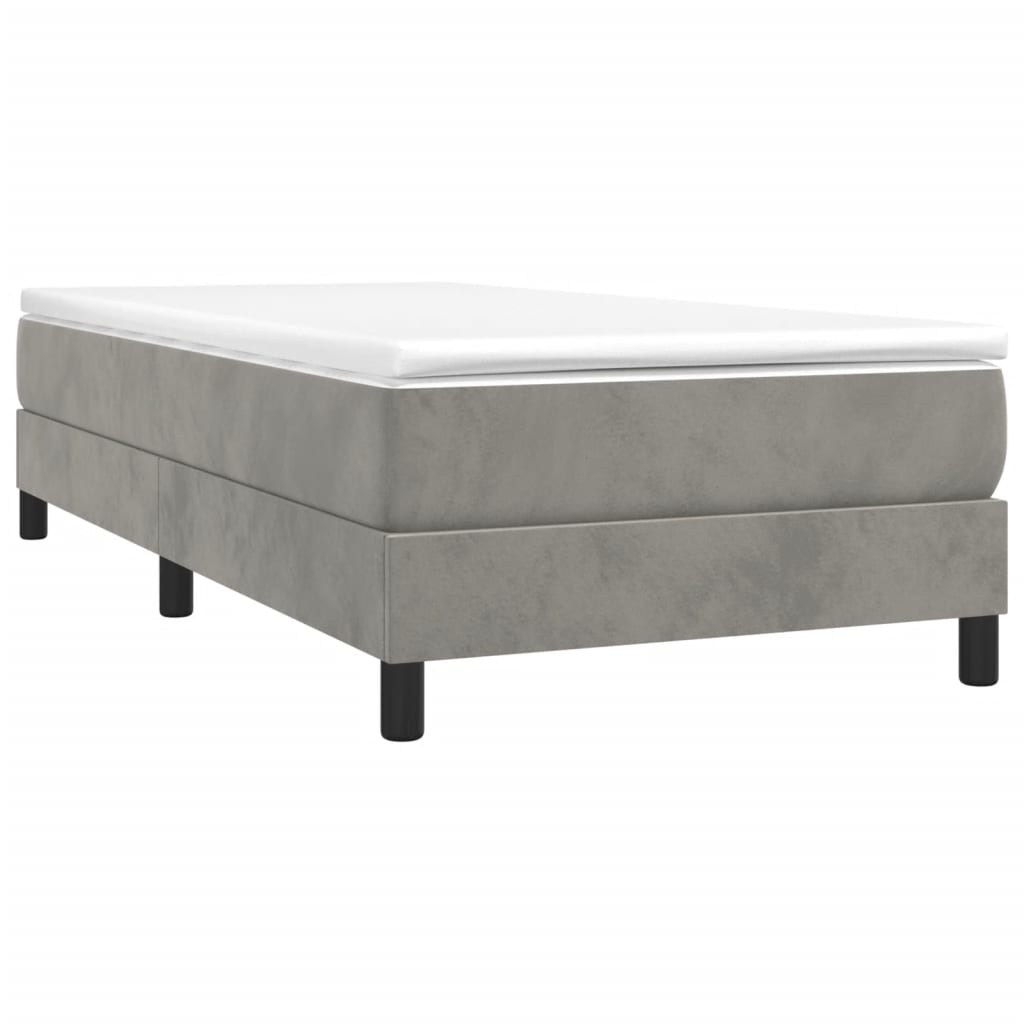 Giroletto a Molle con Materasso Grigio Chiaro 100x200cm Velluto | homemem39