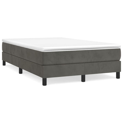 Giroletto a Molle con Materasso Grigio Scuro 120x200 cm Velluto