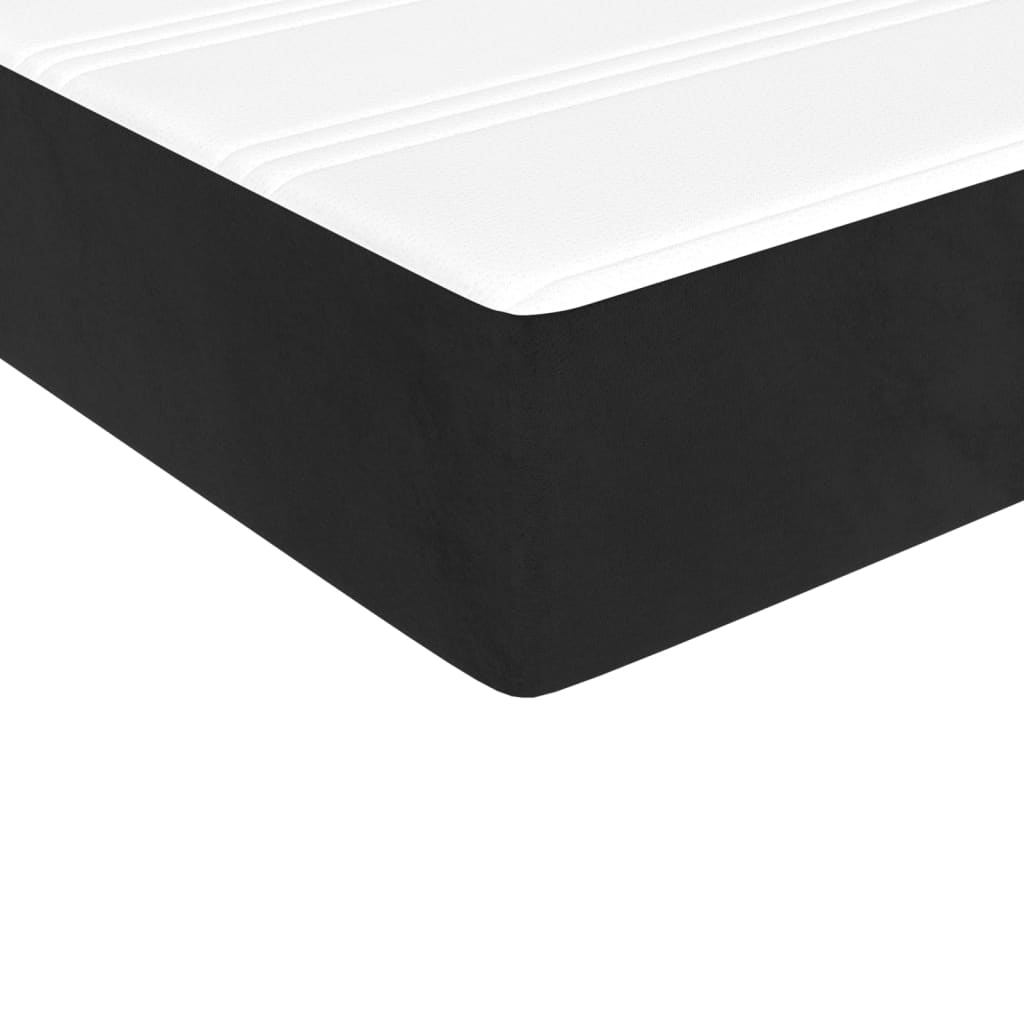 Giroletto a Molle con Materasso Nero 140x190 cm in Velluto | homemem39