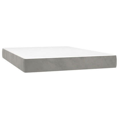 Giroletto a Molle con Materasso Grigio Chiaro 140x200cm Velluto | homemem39