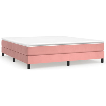 Giroletto a Molle con Materasso Rosa 180x200 cm in Velluto | homemem39