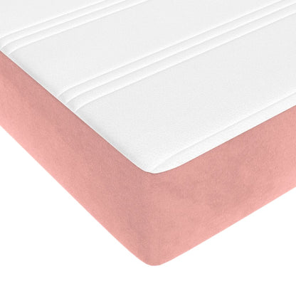 Giroletto a Molle con Materasso Rosa 180x200 cm in Velluto | homemem39