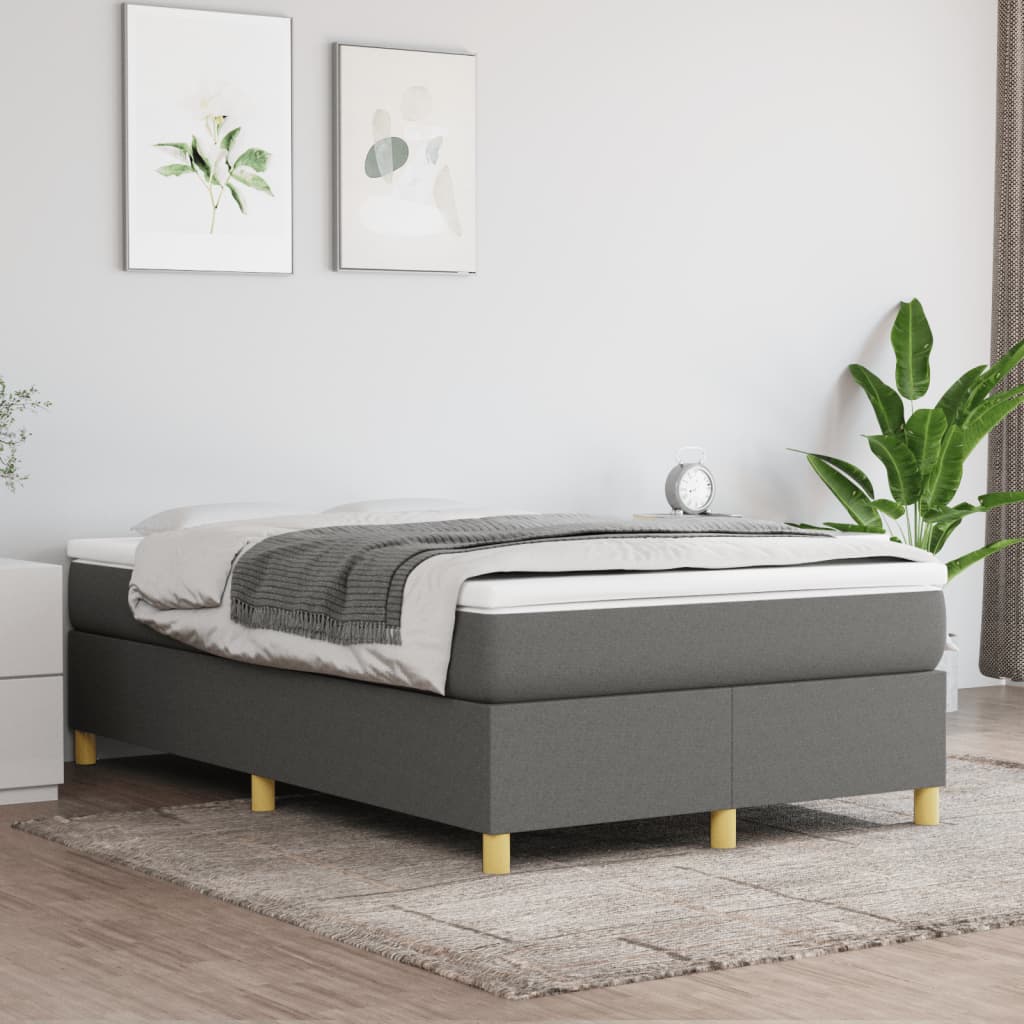 Giroletto a Molle con Materasso Grigio Scuro 120x200 cm Tessuto | homemem39