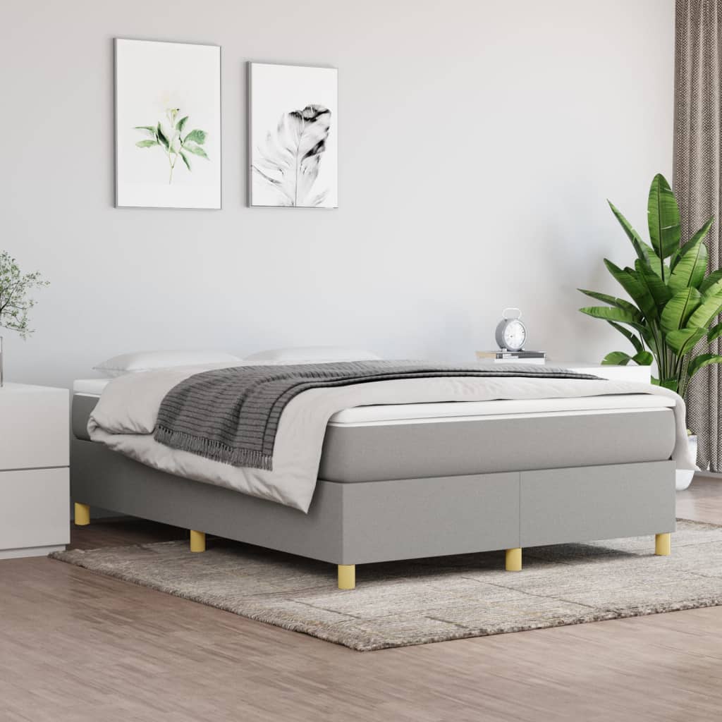 Giroletto a Molle con Materasso Grigio Chiaro 140x190cm Tessuto | homemem39