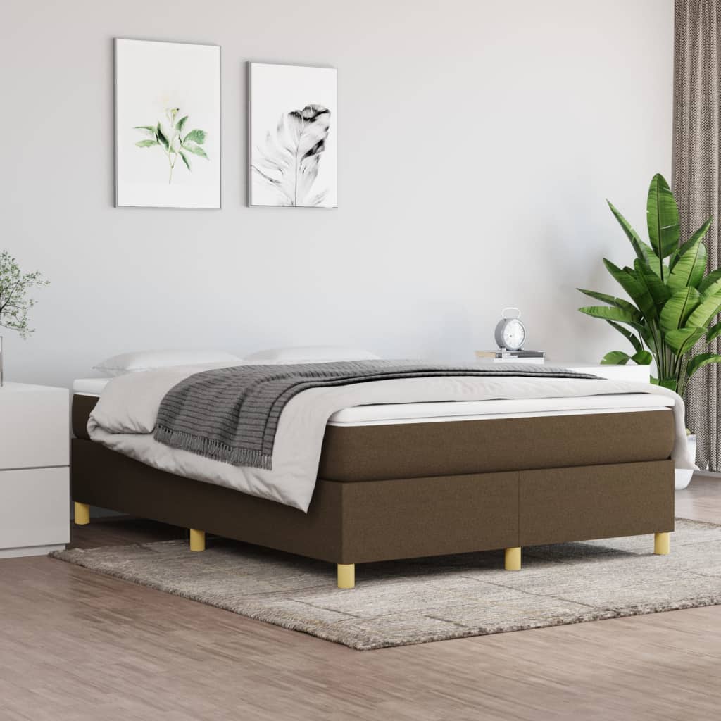 Giroletto a Molle con Materasso Marrone Scuro 140x190cm Tessuto | homemem39