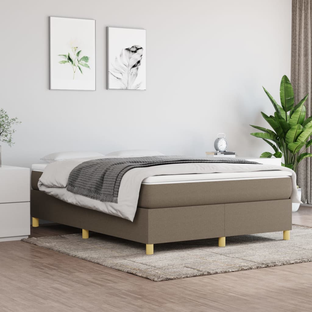 Giroletto a Molle con Materasso Tortora 140x200 cm in Tessuto | homemem39
