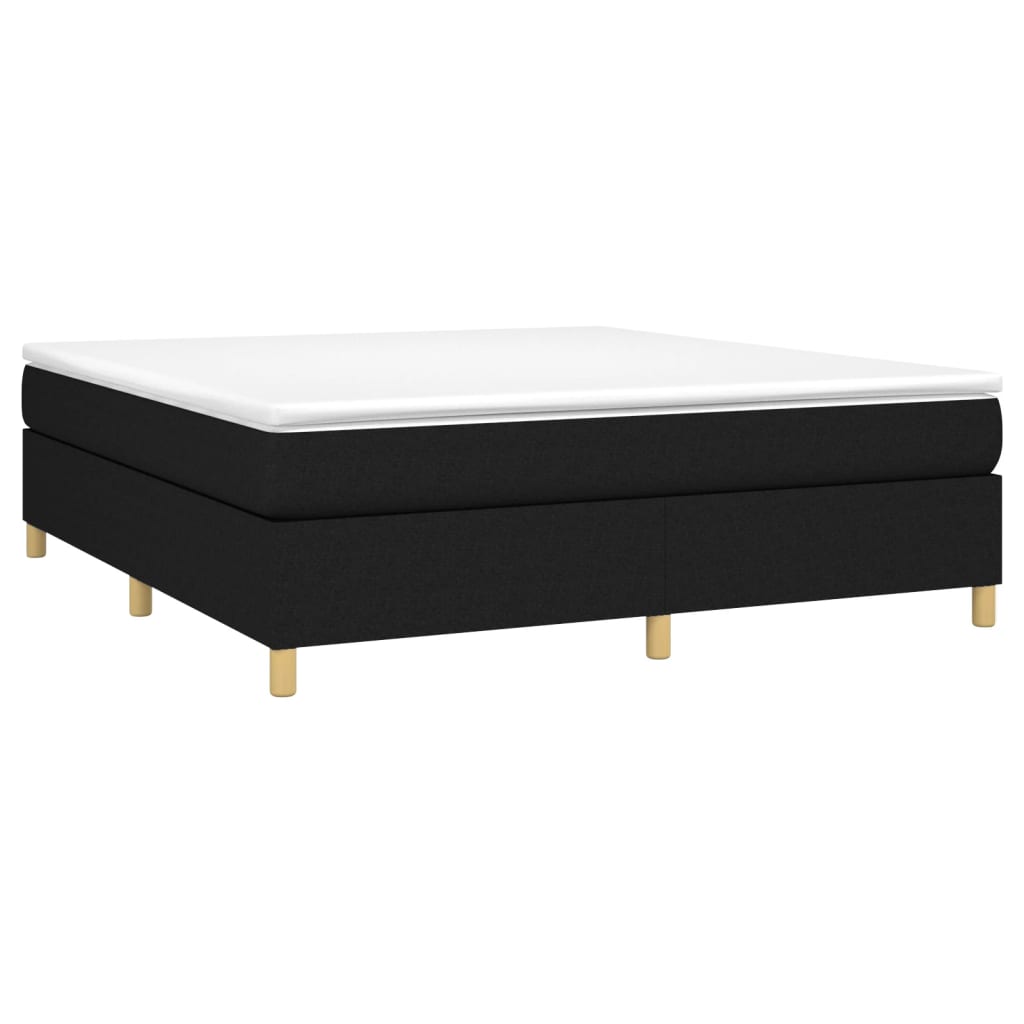 Giroletto a Molle con Materasso Nero 160x200 cm in Tessuto | homemem39