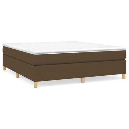 Giroletto a Molle con Materasso Marrone Scuro 160x200cm Tessuto | homemem39