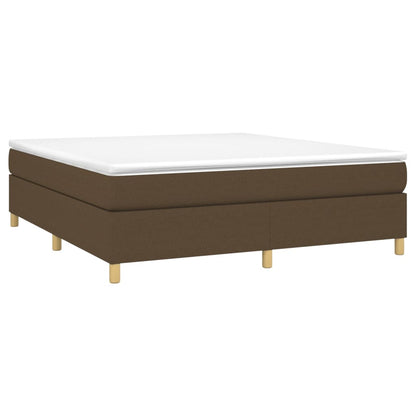 Giroletto a Molle con Materasso Marrone Scuro 160x200cm Tessuto | homemem39