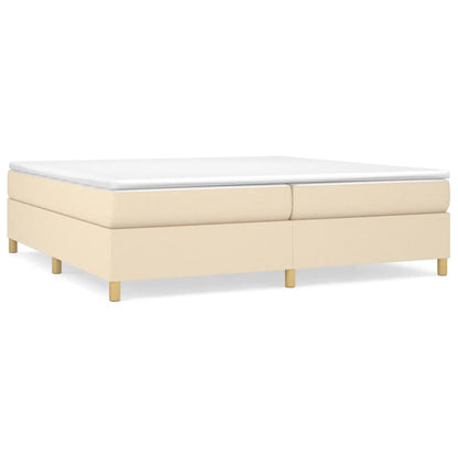 Giroletto a Molle con Materasso Crema 200x200 cm in Tessuto