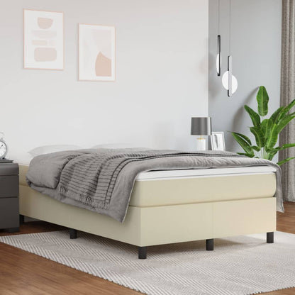 Giroletto a Molle con Materasso Crema 120x200 cm in Similpelle | homemem39