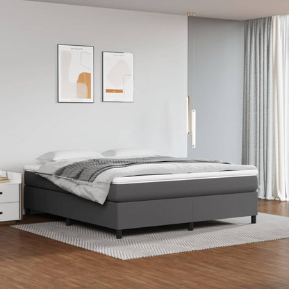 Giroletto a Molle con Materasso Grigio 160x200 cm in Similpelle | homemem39
