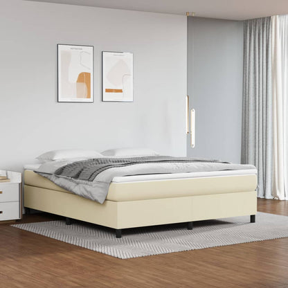 Giroletto a Molle con Materasso Crema 180x200 cm in Similpelle | homemem39