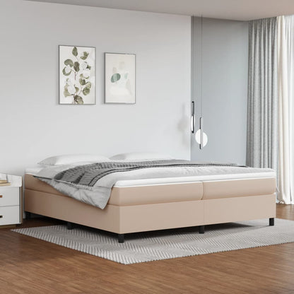 Giroletto a Molle con Materasso Cappuccino 200x200cm Similpelle