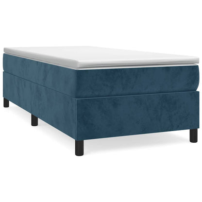Giroletto a Molle con Materasso Blu Scuro 80x200 cm in Velluto | homemem39