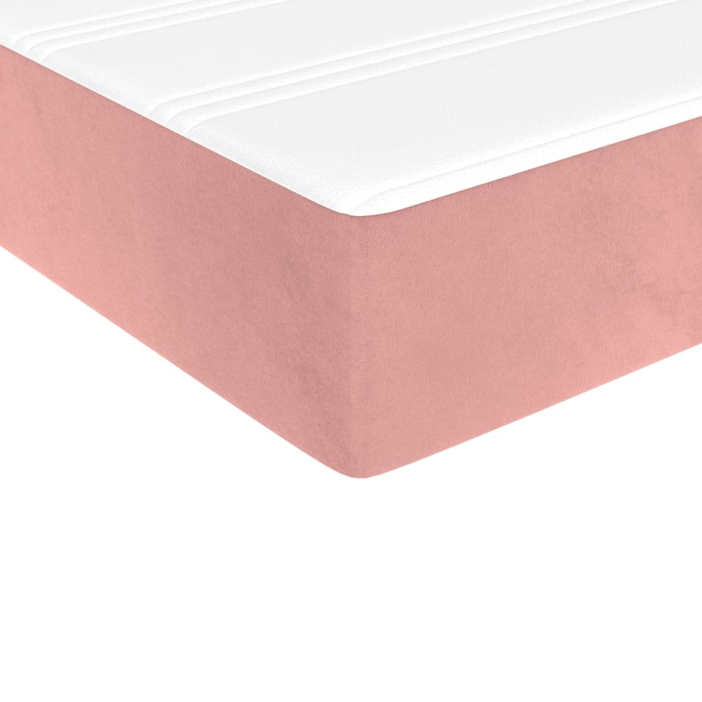Giroletto a Molle con Materasso Rosa 90x200 cm in Velluto | homemem39