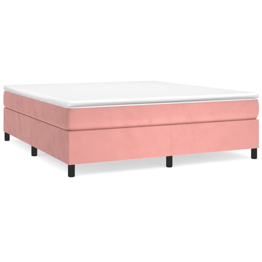 Giroletto a Molle con Materasso Rosa 180x200 cm in Velluto | homemem39