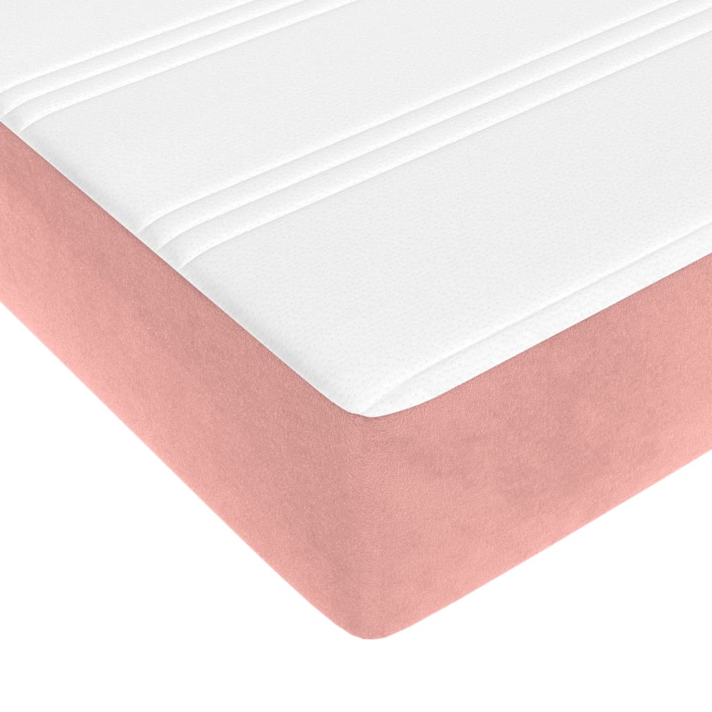 Giroletto a Molle con Materasso Rosa 180x200 cm in Velluto | homemem39