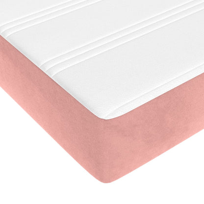 Giroletto a Molle con Materasso Rosa 180x200 cm in Velluto | homemem39