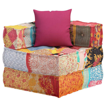 Pouf Modulare con Cuscino in Tessuto Patchwork | homemem39