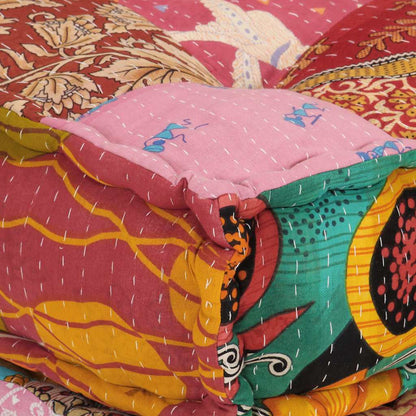 Pouf Modulare con Cuscino in Tessuto Patchwork | homemem39