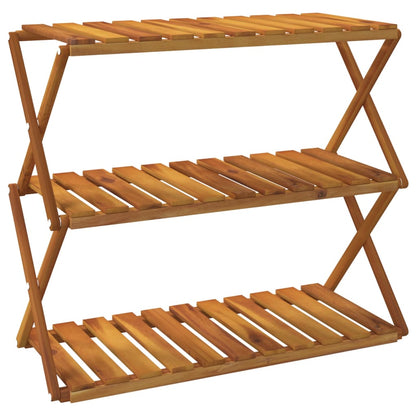 Scaffale Pieghevole 3 Ripiani 70x31x63 cm Legno Massello Acacia | homemem39