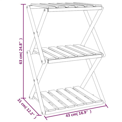 Scaffale Pieghevole 3 Ripiani Marrone 70x31x63 Massello Acacia | homemem39
