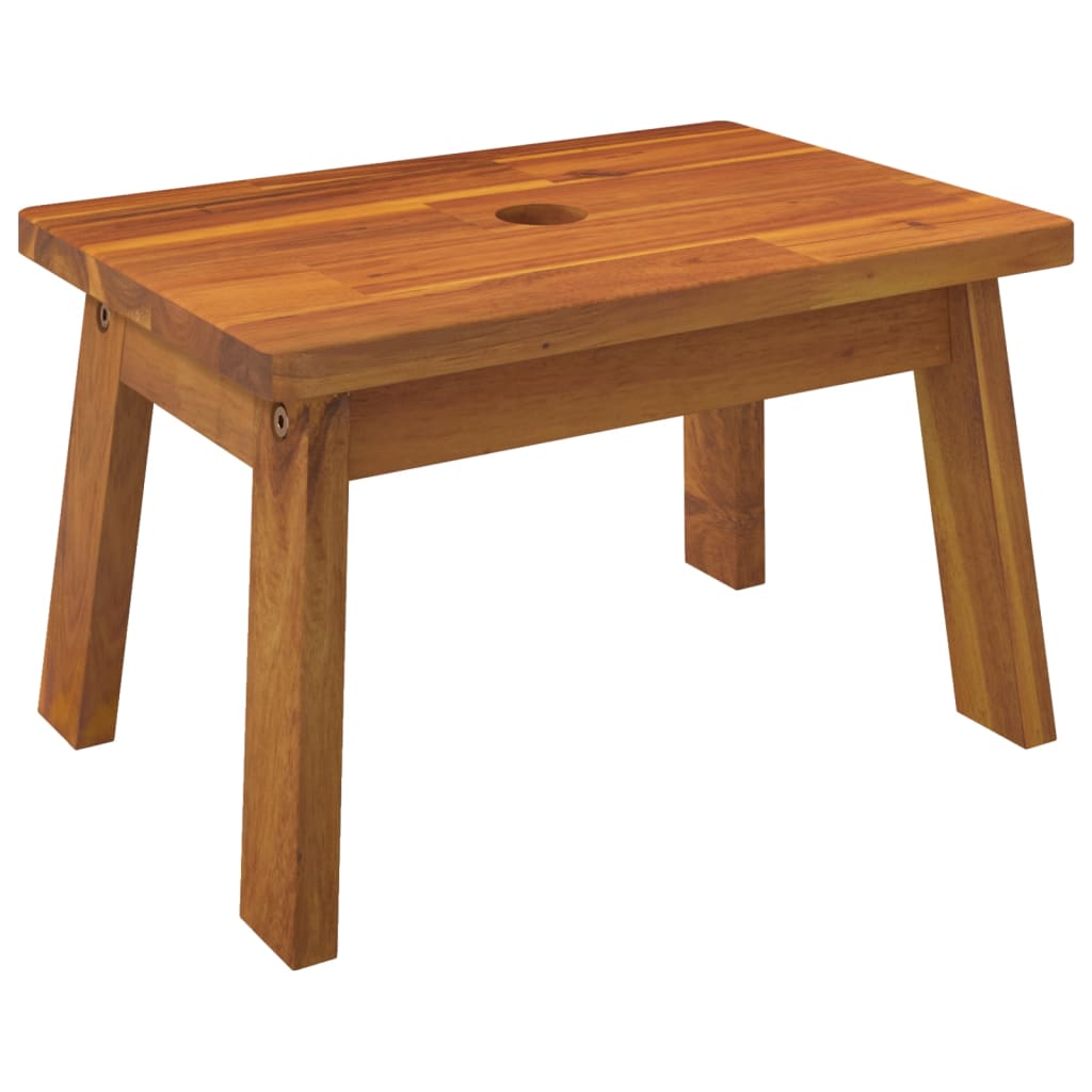 Sgabello 38x26x22 cm in Legno Massello di Acacia - homemem39
