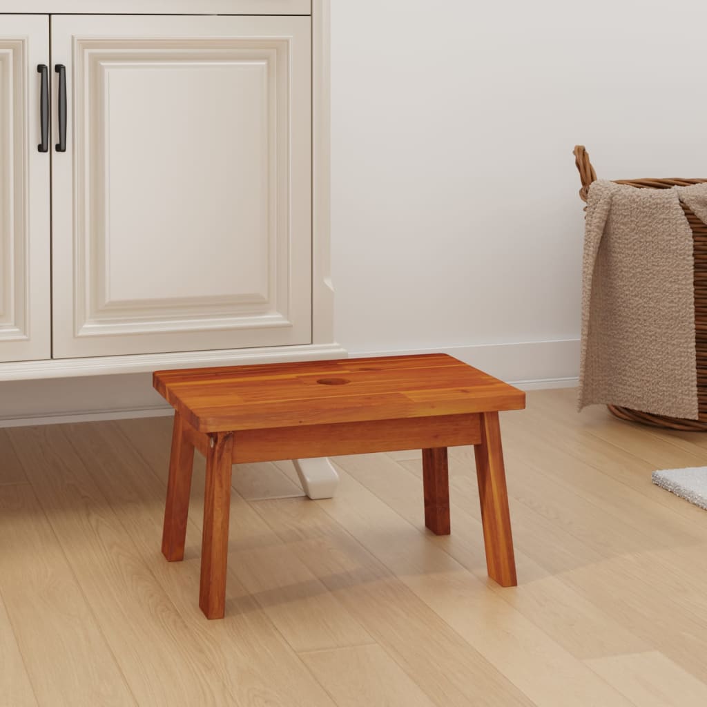 Sgabello 38x26x22 cm in Legno Massello di Acacia - homemem39