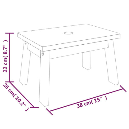 Sgabello 38x26x22 cm in Legno Massello di Acacia - homemem39