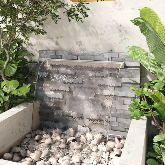 Fontana a Cascata per Piscina Rettangolare Acciaio Inox 110 cm | homemem39
