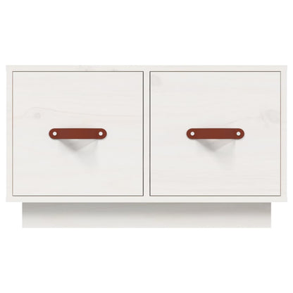 Tavolino da Salotto Bianco 60x53x35 cm Legno Massello di Pino