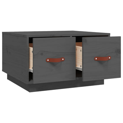 Tavolino da Salotto Grigio 60x53x35cm in Legno Massello di Pino | homemem39