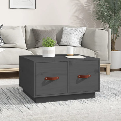 Tavolino da Salotto Grigio 60x53x35cm in Legno Massello di Pino | homemem39
