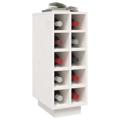 Portabottiglie Bianco 23x34x61 cm in Legno Massello di Pino